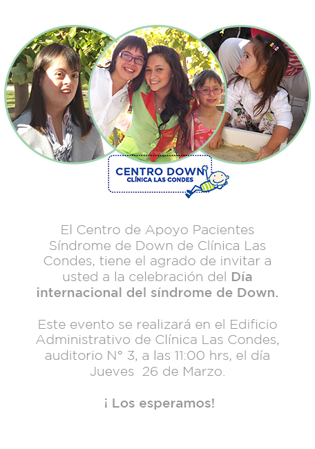 El día mundial del Síndrome de Down se celebrará el día Jueves 26 de marzo en el Auditorio CLC